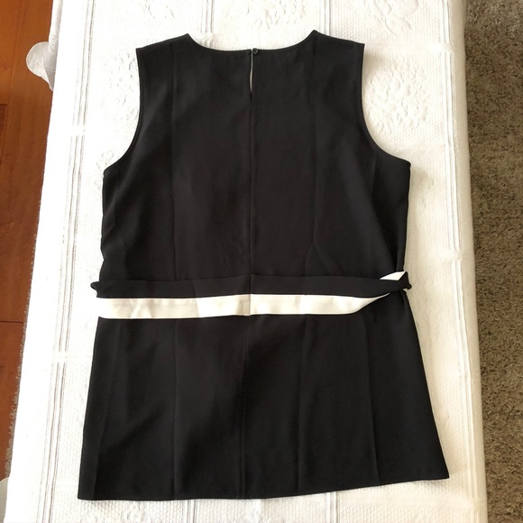 NWT Calvin Klein black sleevless w/b&w tie waist - Picture 7 of 11